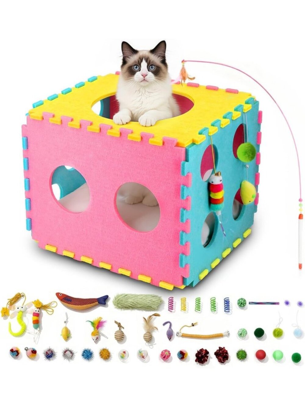41 Pcs Interactive Cat Toys Set for Indoor Cats & Kittens - Fun & Engaging Play